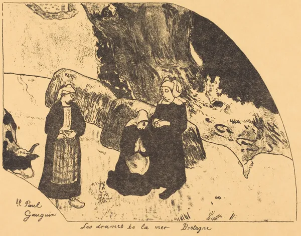 Dramas of the Sea, Brittany (Les drames de la mer, Bretagne) av Paul Gauguin