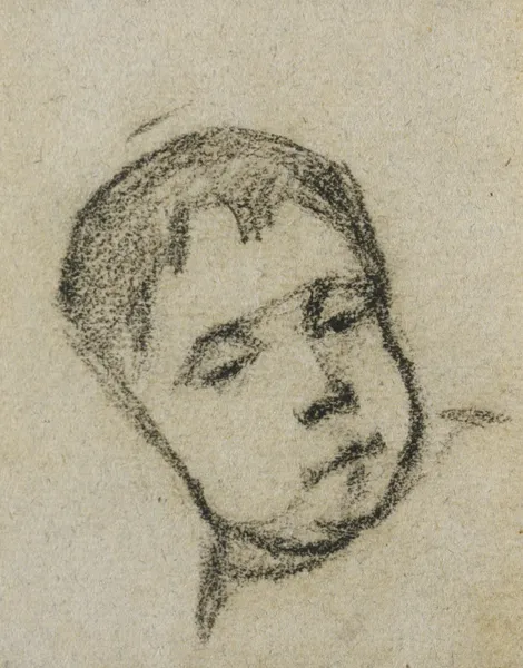 Emil Gauguin as a Child, Head on a Pillow av Paul Gauguin