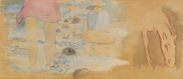 Études De Femmes Et Cheval av Paul Gauguin