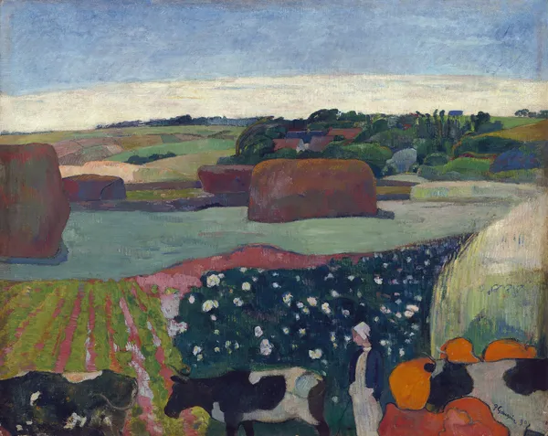 Haystacks in Brittany av Paul Gauguin