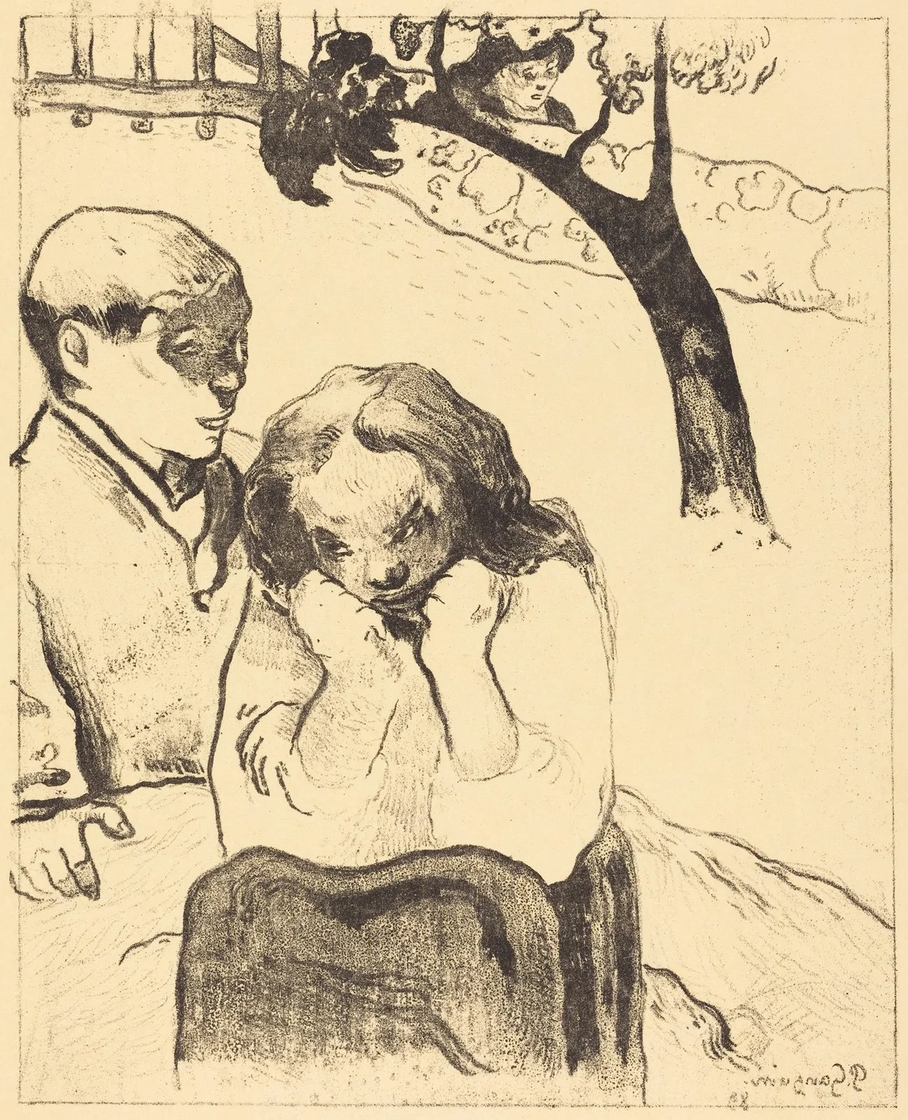 Human Sorrow (Miseres humaines) av Paul Gauguin