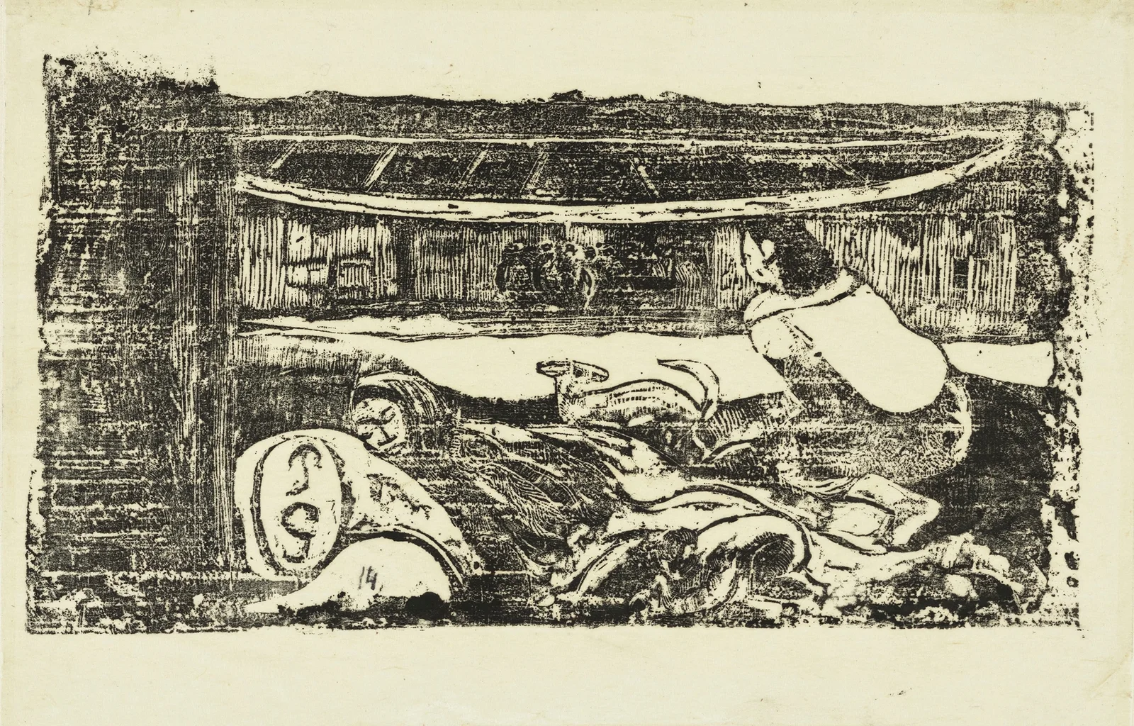 Intérieur de case av Paul Gauguin