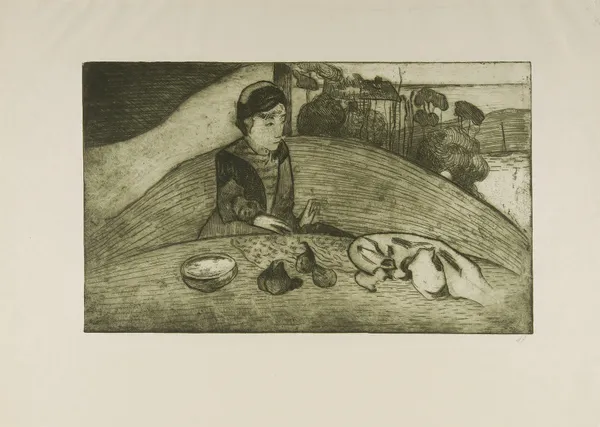 L’éventaire ou la marchande de figues av Paul Gauguin