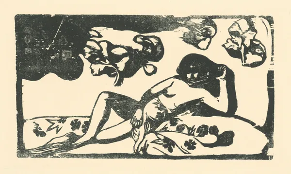 Lying Tahitian woman av Paul Gauguin