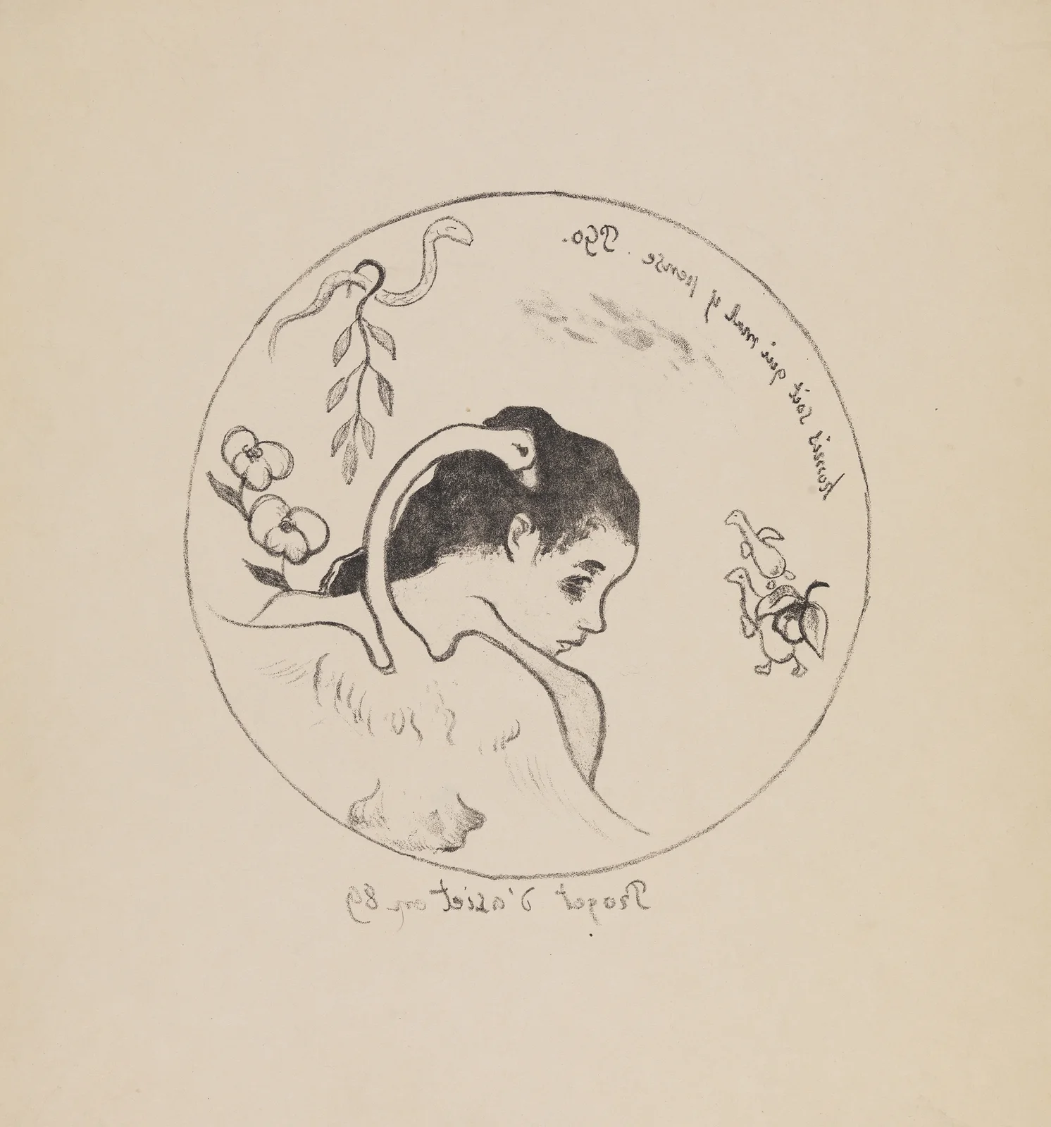 Projet d’assiette av Paul Gauguin