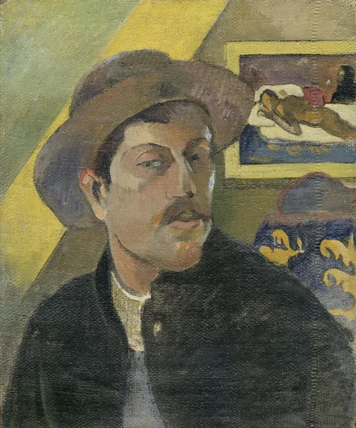 Self-portrait with a hat av Paul Gauguin