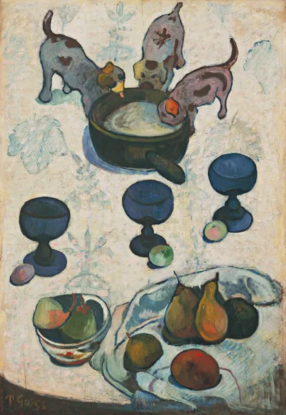 Still Life with Three Puppies av Paul Gauguin