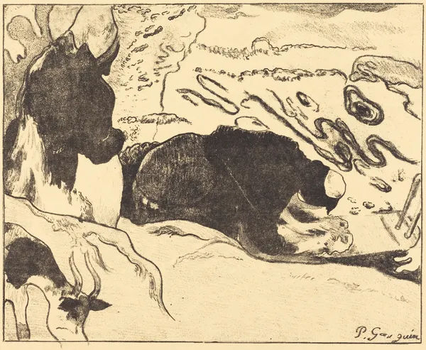 The Washerwomen (Les laveuses) av Paul Gauguin