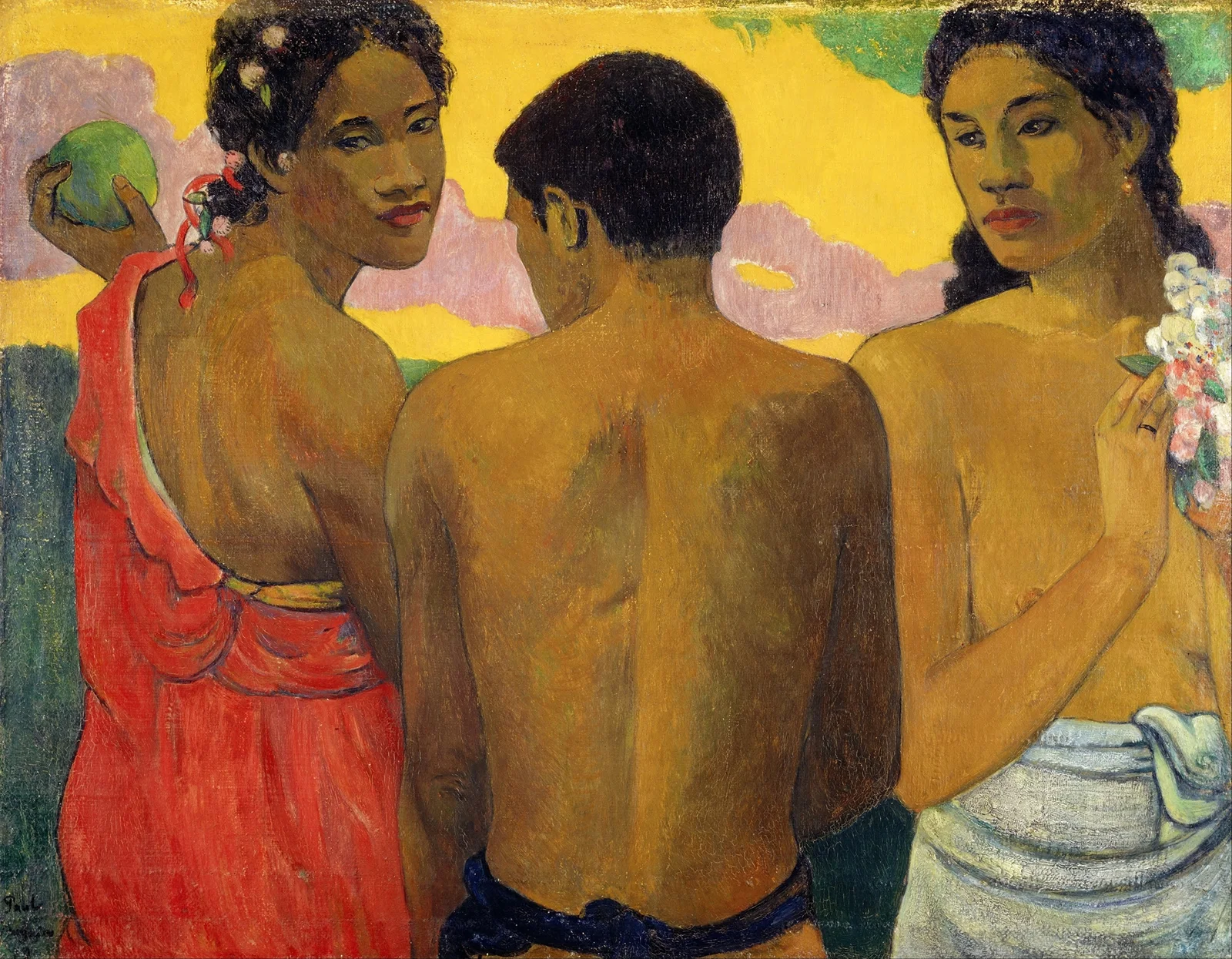 Three Tahitians av Paul Gauguin
