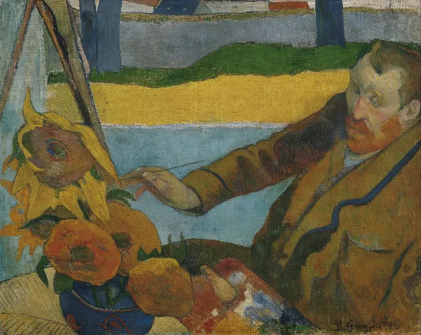 Vincent van Gogh painting sunflowers av Paul Gauguin