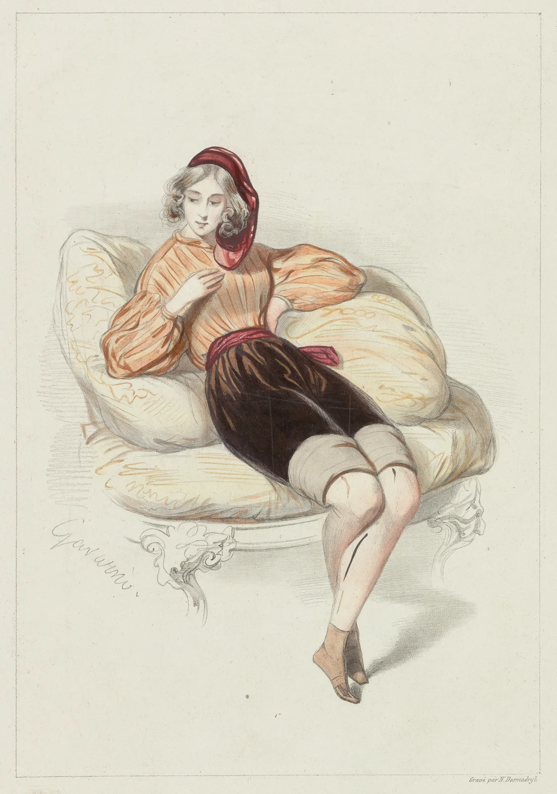 Costume prints, 1820 – nr 1 av Paul Gavarni