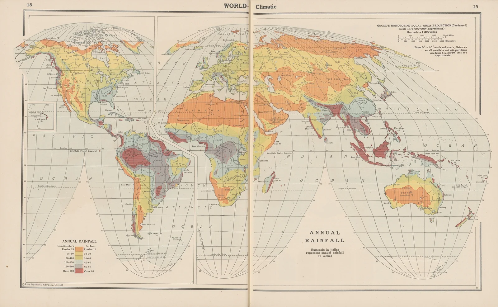 World-Climatic. Annual Rainfall av John Paul Goode