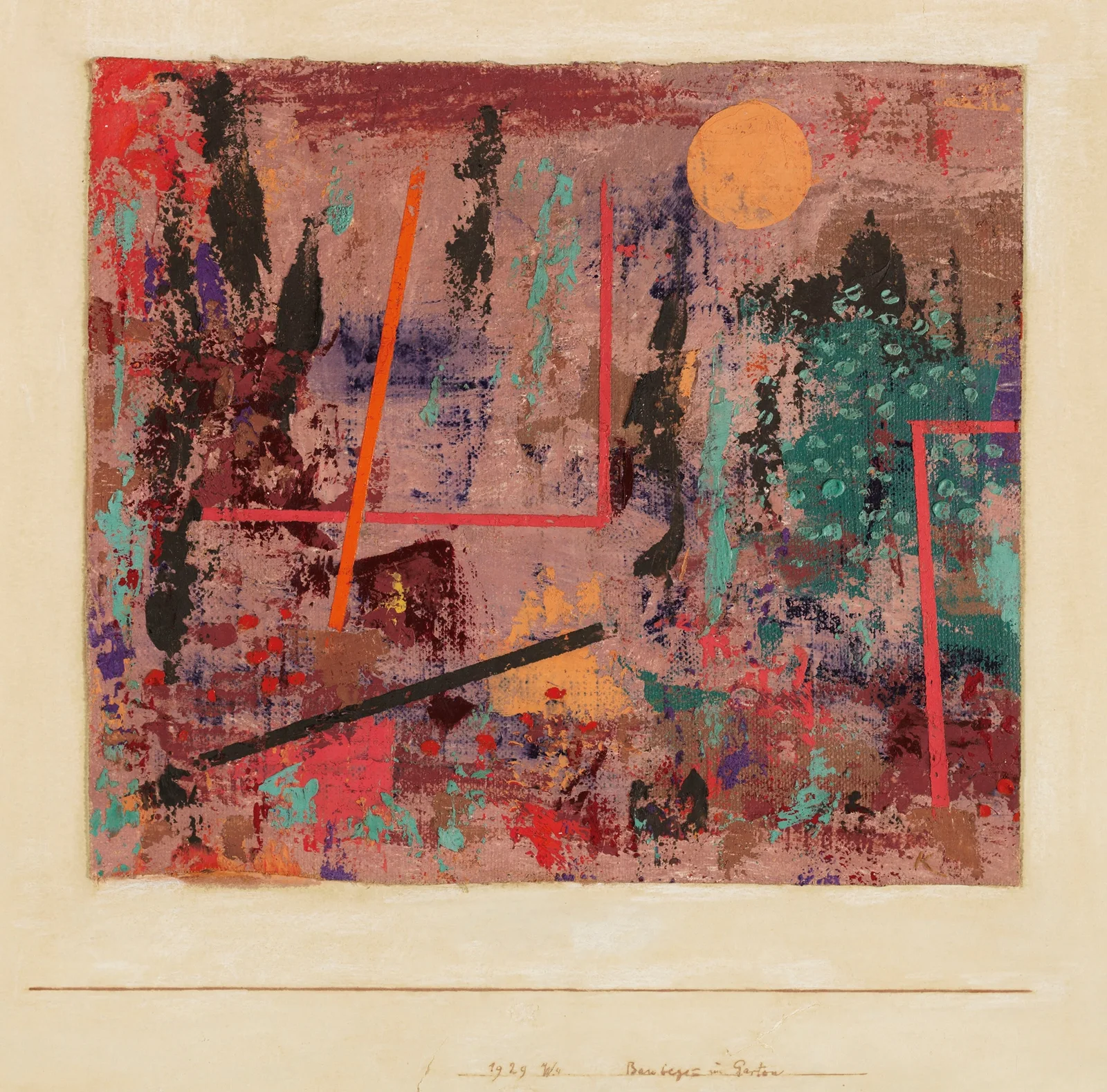 Baubegin¯ im Garten av Paul Klee