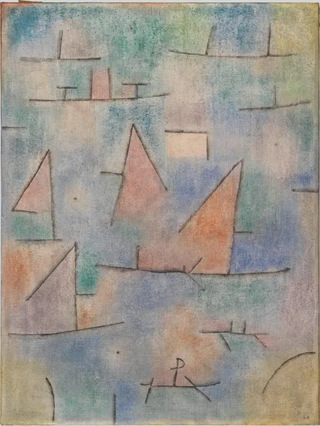 Hafen mit Segelschiffen av Paul Klee