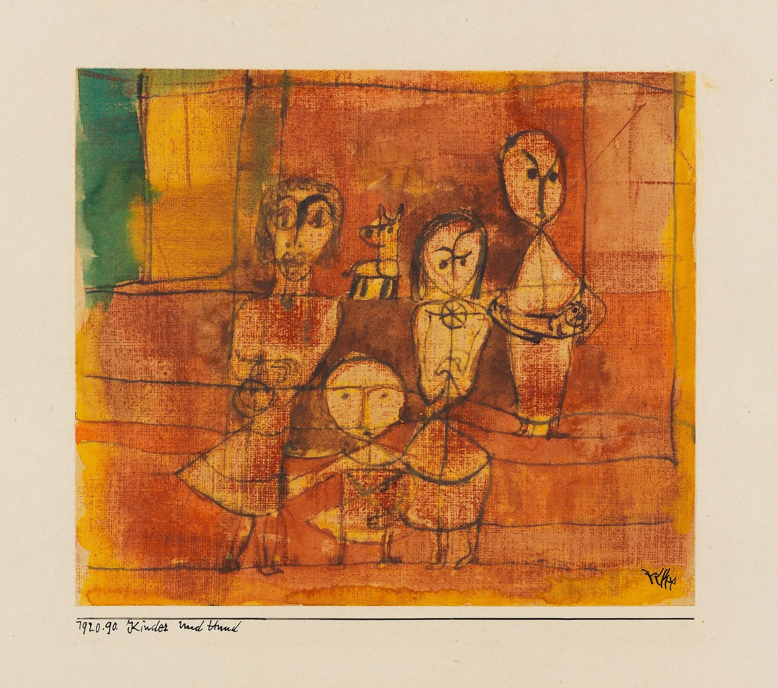 Kinder und Hund, 1920 – nr 2 av Paul Klee