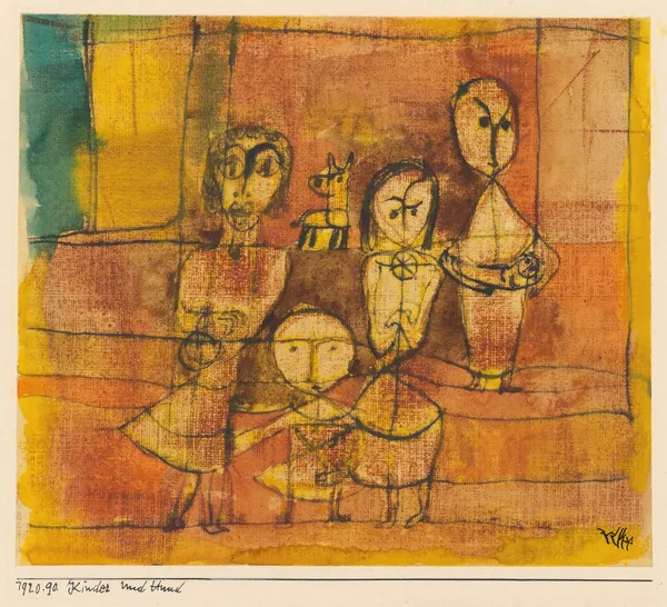 Kinder Und Hund (Children And Dog) av Paul Klee