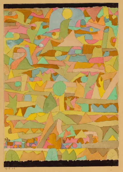 Miniatüre Oben u Unten Schwarz Gefasst (Miniature Framed Black at Top and Bottom) av Paul Klee