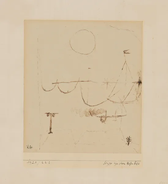 Skizze zu einem Hafenbild av Paul Klee