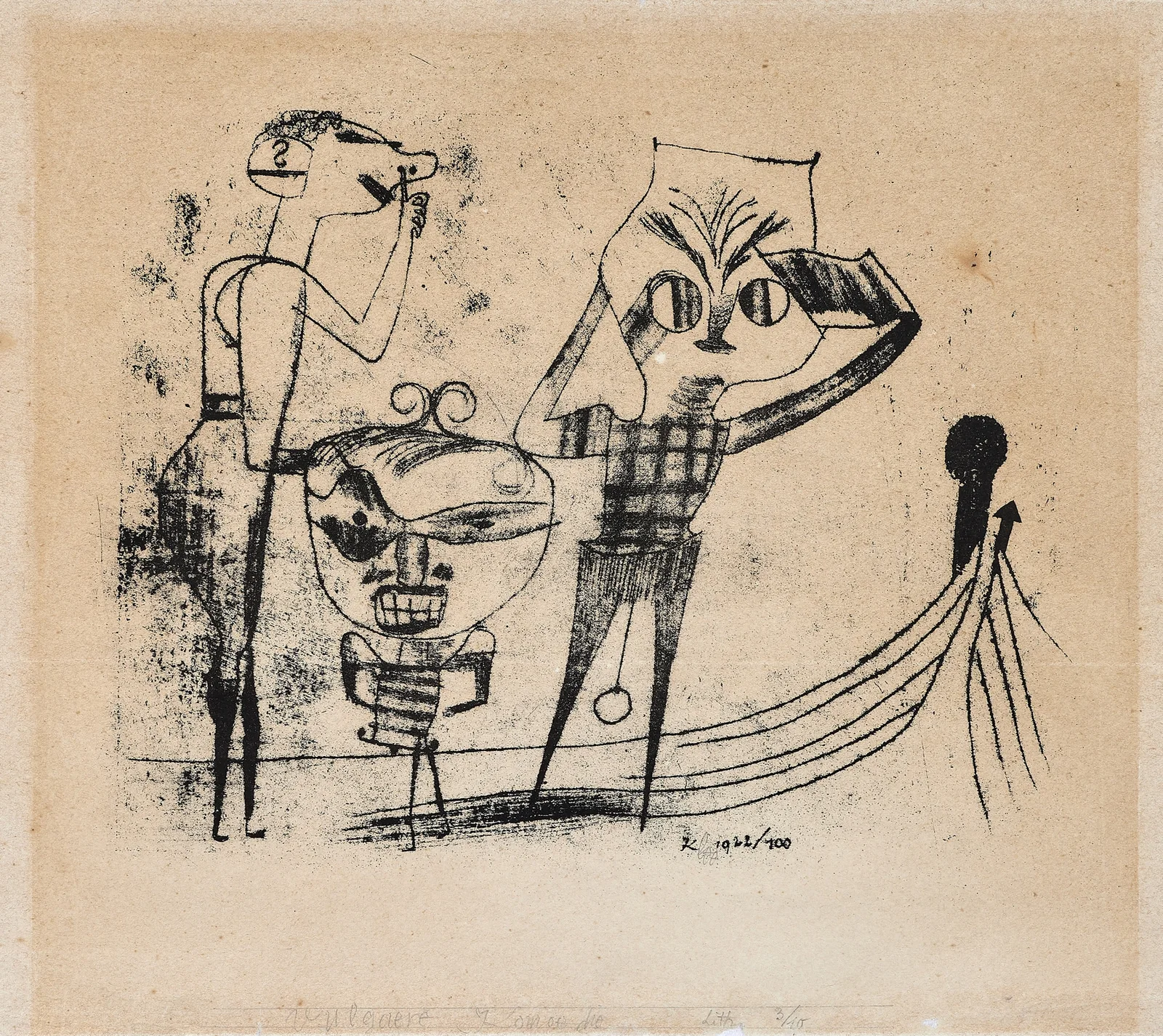 Vulgar Comedy (Vulgäre Komödie) av Paul Klee