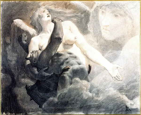 Satan et l’ange liberté av Jean-Paul Laurens