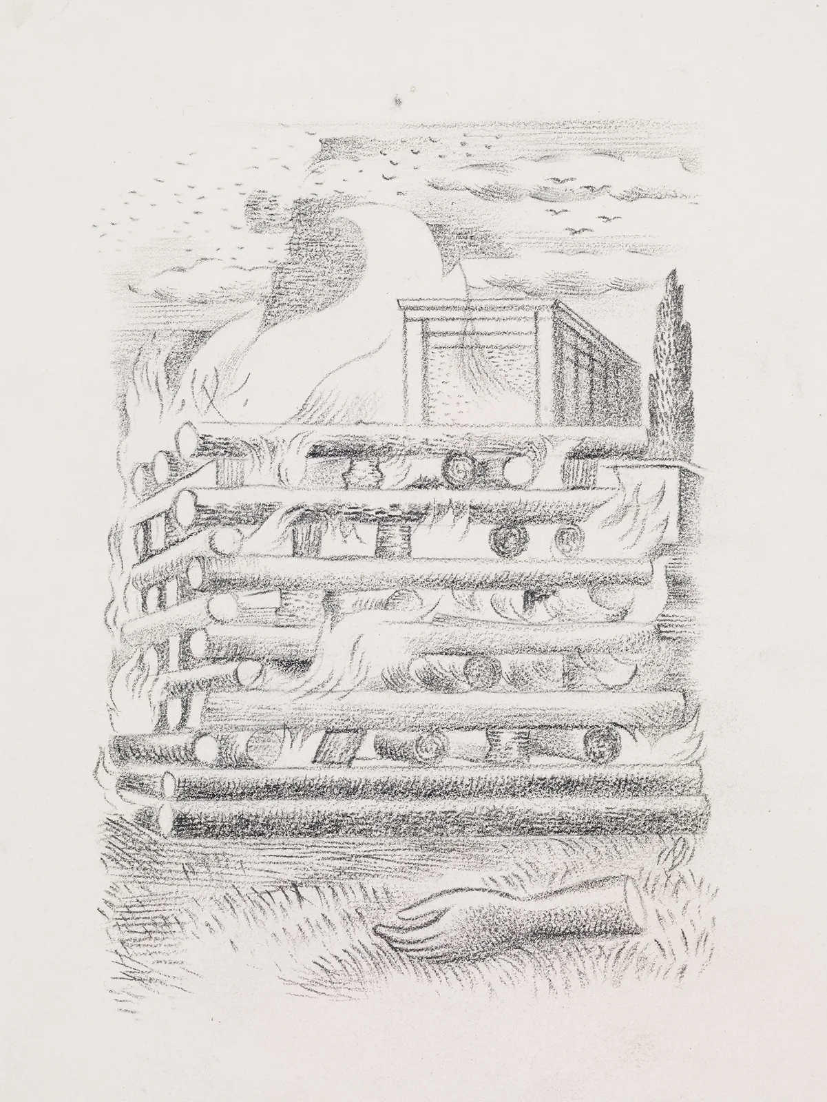 Funeral Pyre av Paul Nash