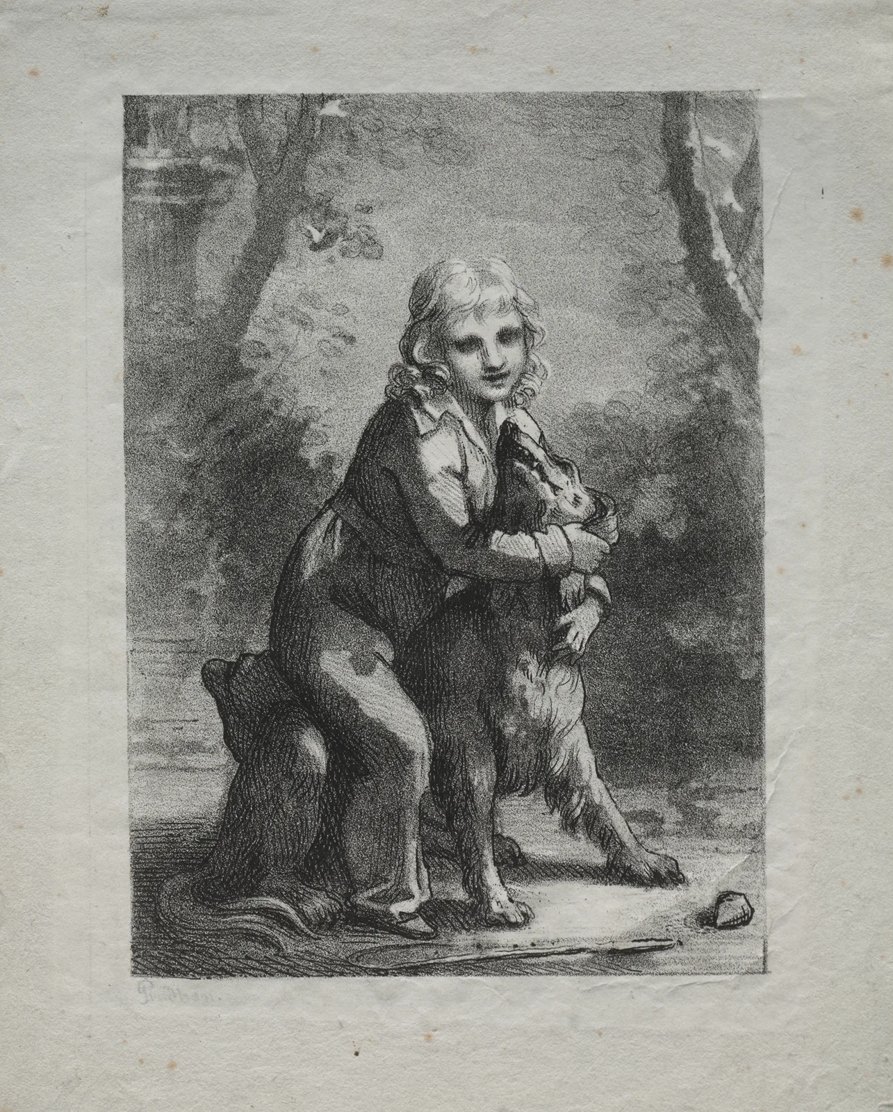 Boy with a Dog av Pierre-Paul Prud'hon