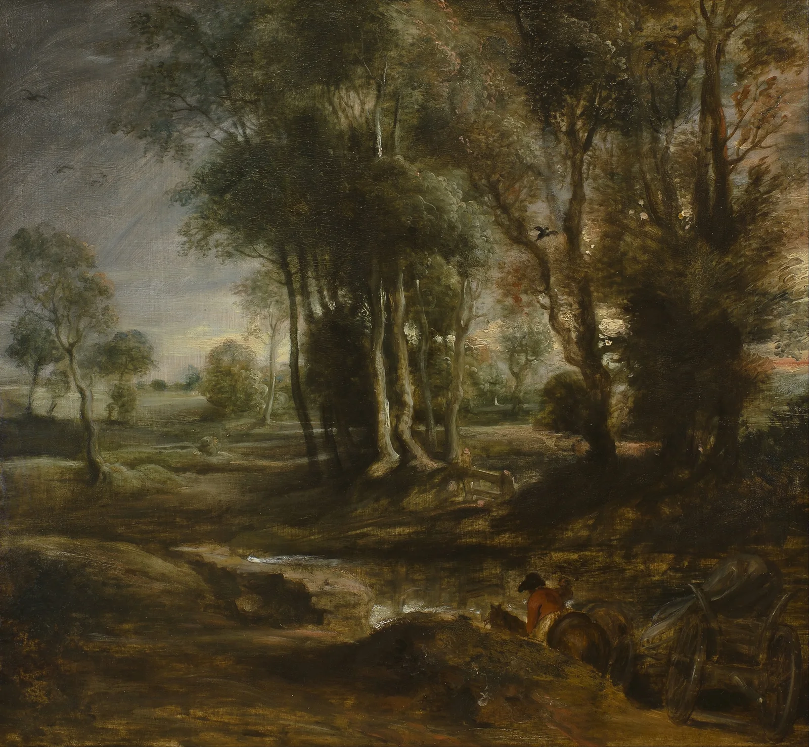 Evening Landscape with Timber Wagon av Peter Paul Rubens