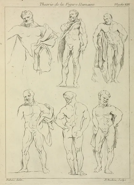 Six male figures av Peter Paul Rubens