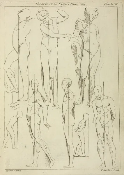 Studies of figures in upright positions av Peter Paul Rubens
