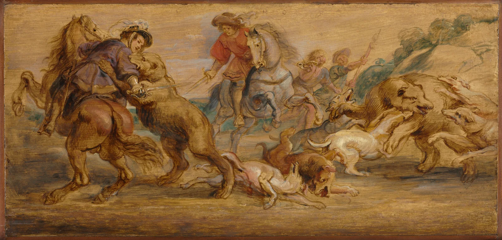 Study for ‘The Bear Hunt’ (for the Alcázar, Madrid) av Peter Paul Rubens