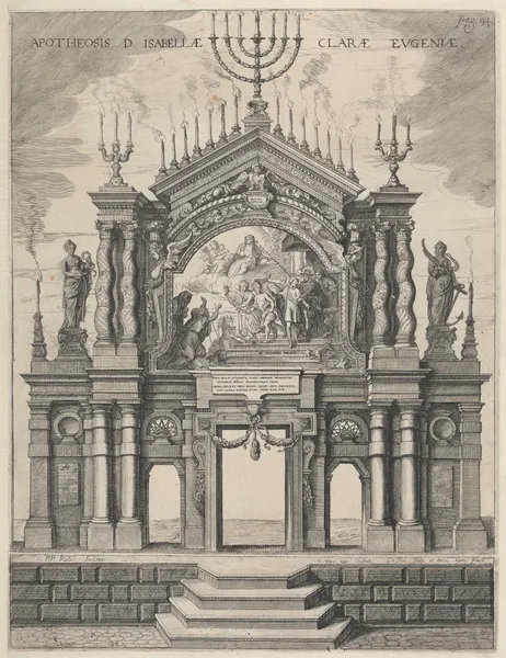 The Scene of Archduchess Isabella Clare Eugenia of Austria av Peter Paul Rubens