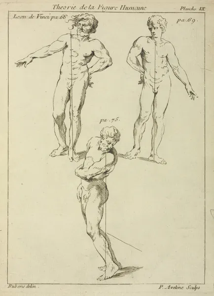 Three studies of male figures av Peter Paul Rubens
