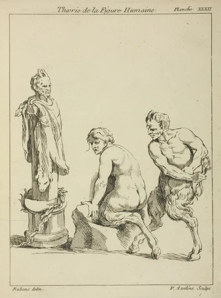 Two satyrs, and the head of a satyr av Peter Paul Rubens