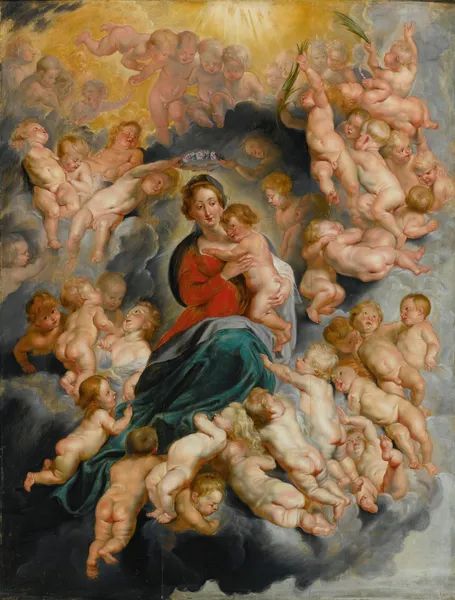 Virgin And Child With Putti av Follower of Peter Paul Rubens
