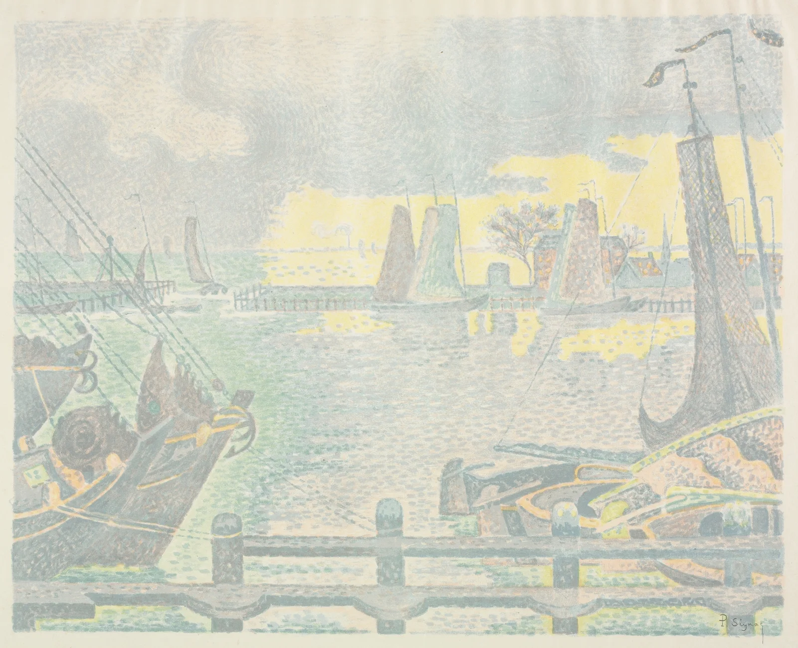 Boats at Flushing av Paul Signac