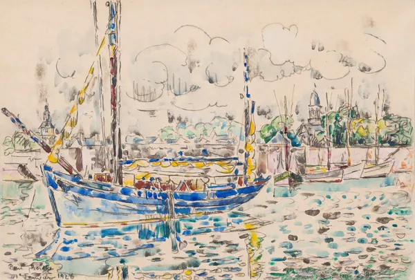 Concarneau. Thonier au port av Paul Signac