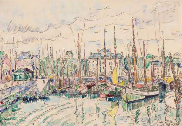 Groix. Thoniers au port av Paul Signac
