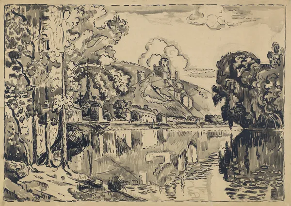 Les Andelys on a Summer Morning av Paul Signac