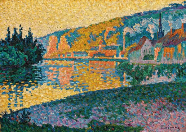 Les Andelys. Soleil couchant av Paul Signac