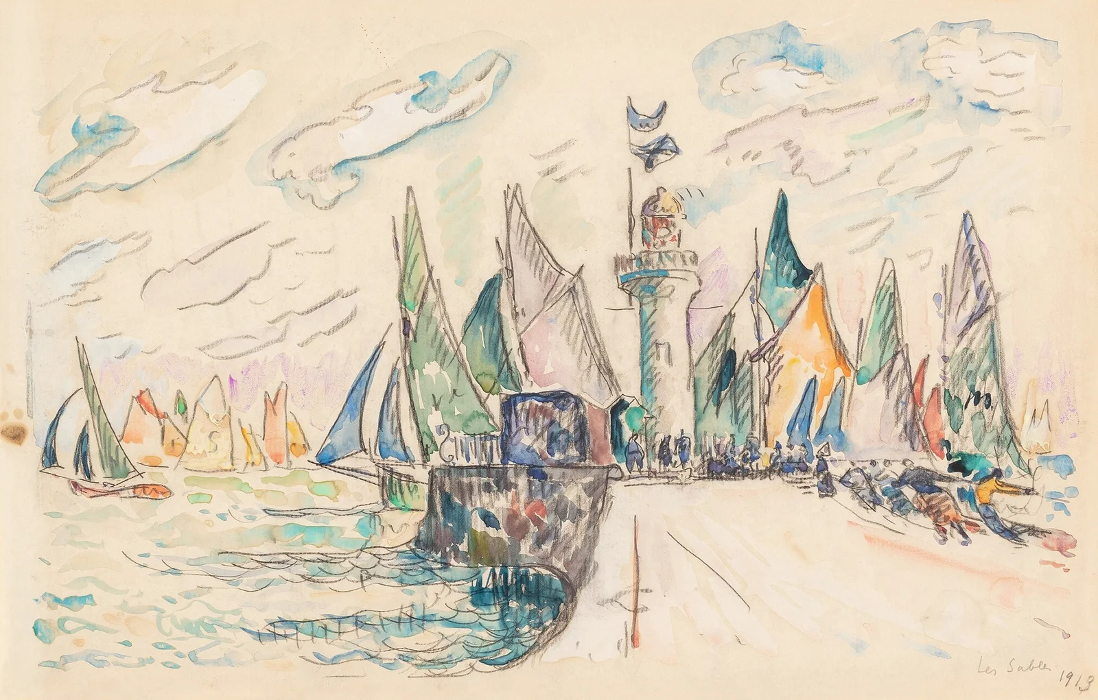 Les Sables d’Olonne, 1913 av Paul Signac