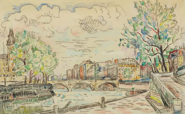 Paris, Le Pont Louis Philippe av Paul Signac