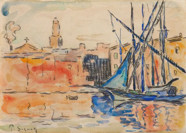 Saint-Tropez, le port, 1895 av Paul Signac