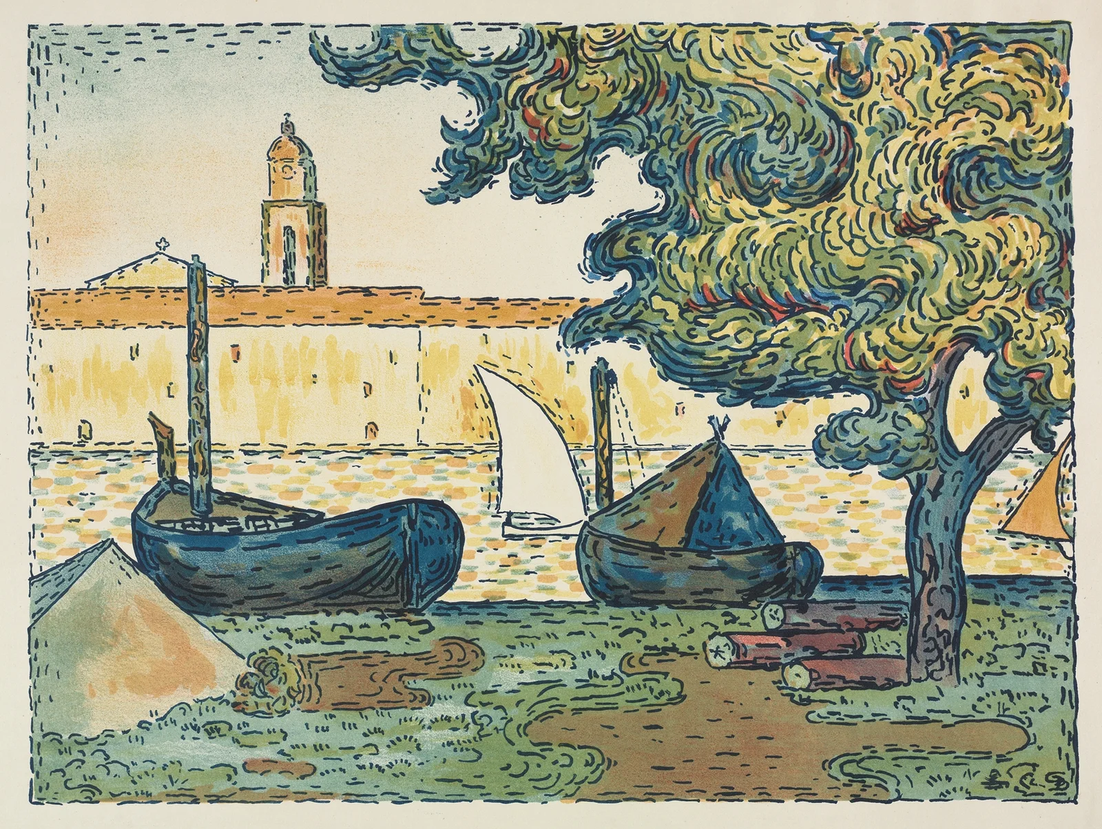 St. Tropez (The Port of St. Tropez) av Paul Signac