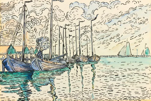 Volendam, Barques De Pêche av Paul Signac