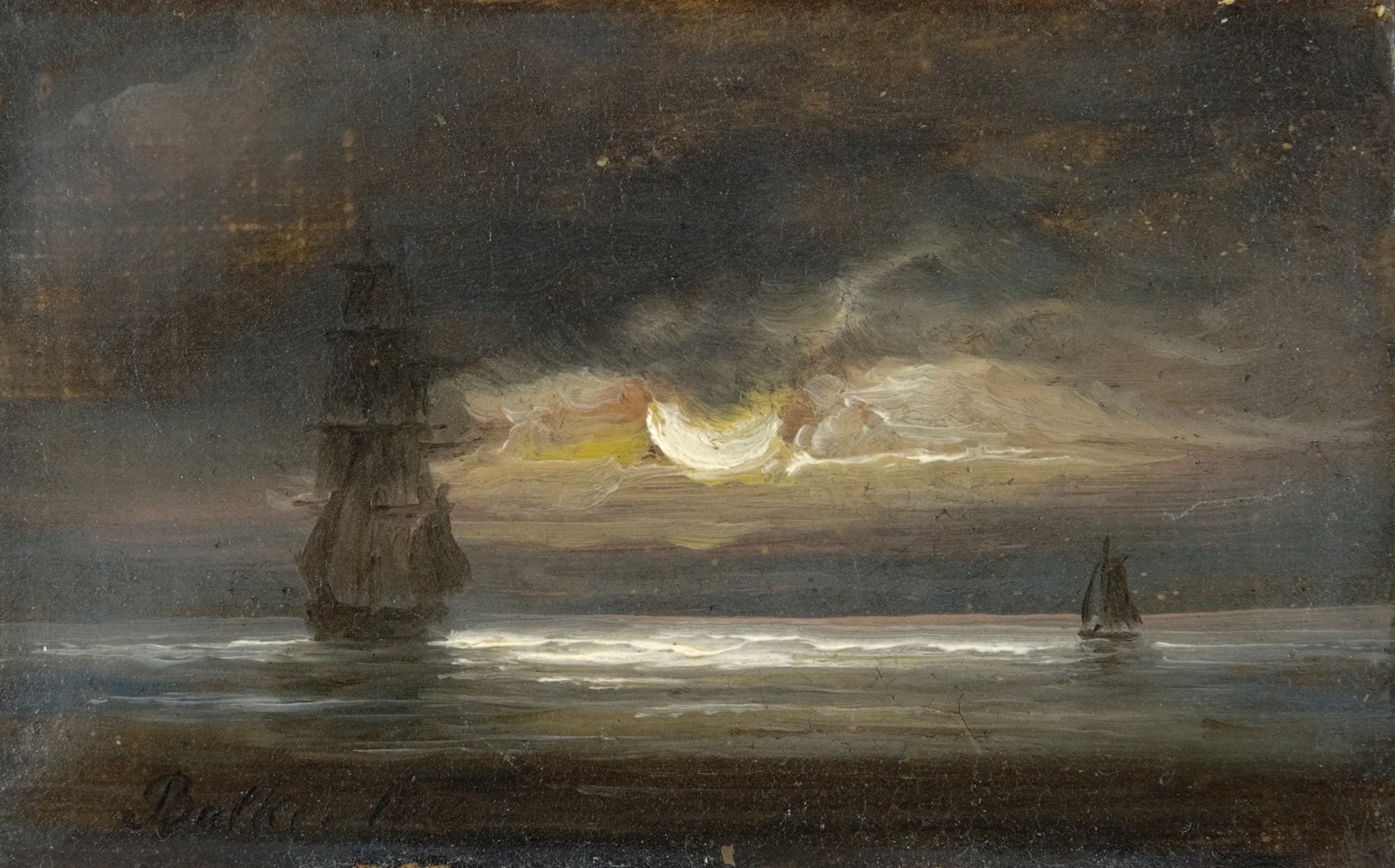 Two Sailing Boats By Moonlight av Peder Balke