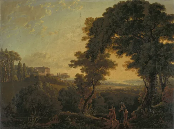 Italian Landscape, Lake Nemi av Peter Birmann