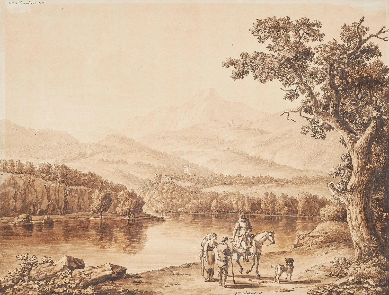 Landschaft bei Fossombrone av Jacob Philipp Hackert