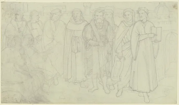 Dante mit florentinischen Künstlern av Philipp Veit