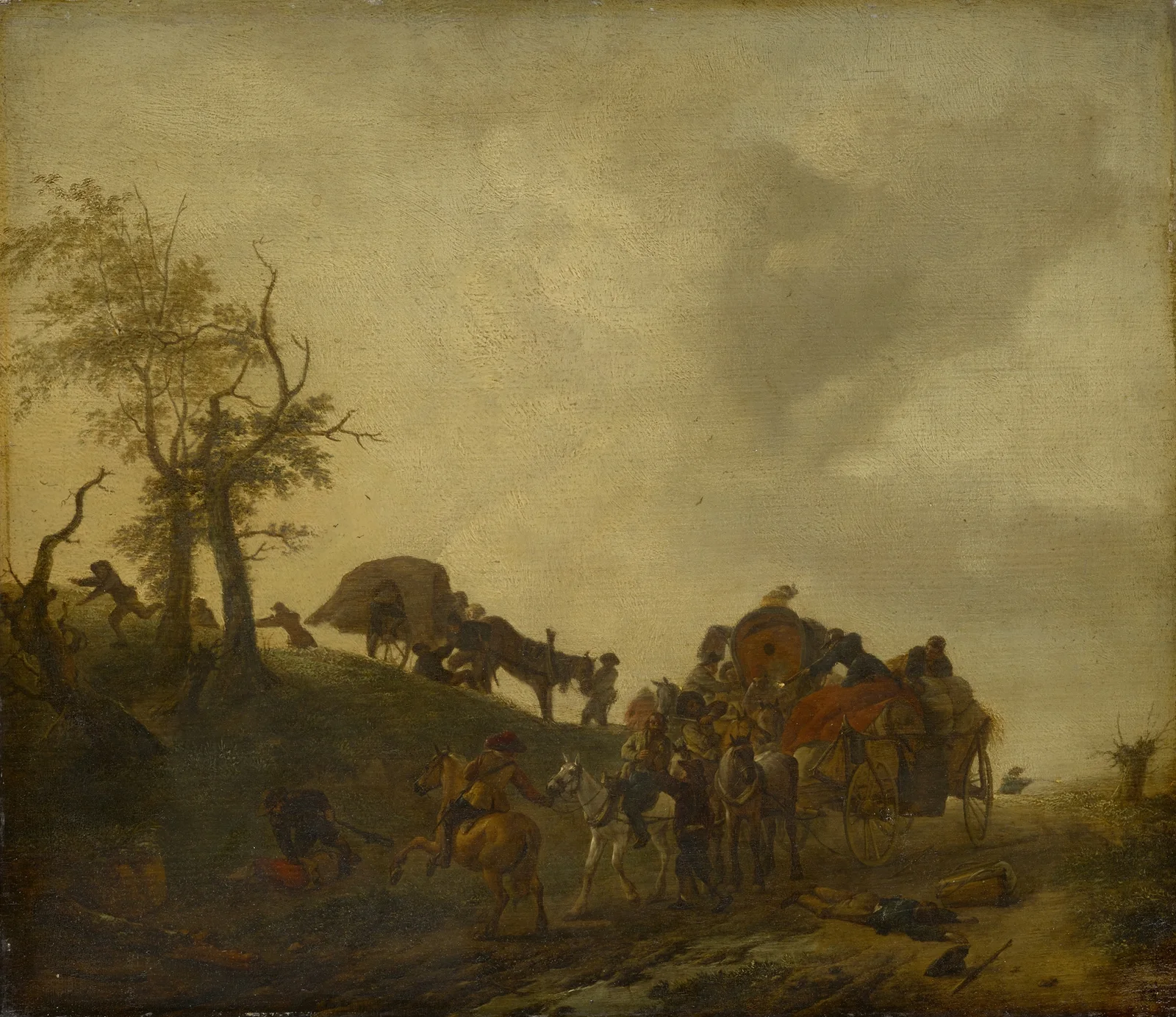 An Assault upon Travellers av Philips Wouwerman