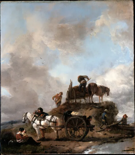 Peasants in the Fields- Hay Harvest av Philips Wouwerman